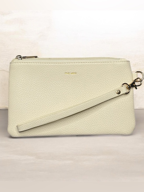 Pixie Mood Handbags - Pixie Mood Ivory Pebbled Wristlet